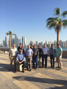 Members of the Jacobi Carbons MEA Distributor's Group pictured with the backdrop of Dubai's impressive skyline