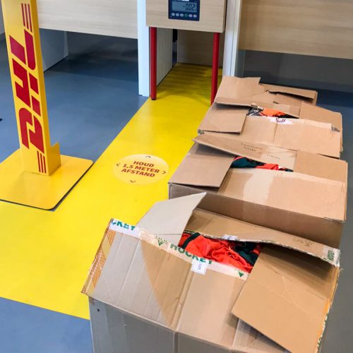 Boxes ready for shipment.